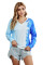 Blue Colorblock The Sun Cotton Blend Tie Dye Hoodie