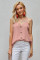 Pink Spaghetti Strap Buttoned Tank Top