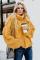 Yellow Cuddle Weather Cable Knit Handmade Turtleneck Sweater
