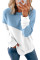 Light Blue Patchwork Dropped Shoulder Sleeve Sweatshirt