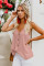 Pink Spaghetti Strap Buttoned Tank Top