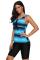 Blue Black Ombre Print Racerback Tankini Swimsuit