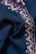 Blue Boho Floral V Neck Long Sleeve Casual Top