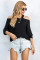 Black Cool Breeze Cotton Cold Shoulder Sweater