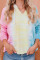 Pink Colorblock The Sun Cotton Blend Tie Dye Hoodie
