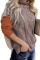 Orange Colorblock Cable Knit Sweater