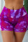 Multicolor Tie-dye Print Booty Yoga Shorts