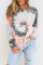 Gray Ombre Tie Dye Loose Leisure Sweatshirt