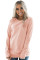 Gold Zip Detail Pink Pullover Sweatshirt