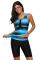 Blue Black Ombre Print Racerback Tankini Swimsuit