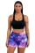 Purple Galaxy Print Booty Yoga Shorts