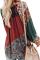 Multicolor Floral Print Peasant Blouse