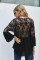 Black Crochet Lace Button Top