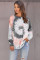 Gray Ombre Tie Dye Loose Leisure Sweatshirt