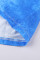 Blue Colorblock The Sun Cotton Blend Tie Dye Hoodie