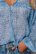 Sky Blue Saint Helena Printed Ruffle Blouse