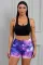 Purple Galaxy Print Booty Yoga Shorts