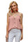 Pink Spaghetti Strap Buttoned Tank Top