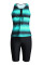 Green Black Ombre Print Racerback Tankini Swimsuit