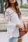 White Crochet Lace Button Top