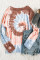 Red Ombre Tie Dye Loose Leisure Sweatshirt
