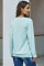 Gold Zip Detail Light Blue Pullover Sweatshirt
