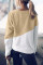Apricot Patchwork Dropped Shoulder Sleeve Sweatshirt