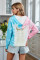 Pink Colorblock The Sun Cotton Blend Tie Dye Hoodie