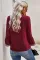 Red Boho Floral V Neck Long Sleeve Casual Top