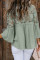 Green Crochet Lace Button Top