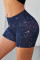 Gray Galaxy Print Booty Yoga Shorts