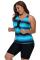 Blue Black Ombre Print Racerback Tankini Swimsuit
