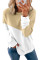 Apricot Patchwork Dropped Shoulder Sleeve Sweatshirt