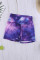 Purple Galaxy Print Booty Yoga Shorts