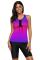 Rose Ombre Print Racerback Tankini Swimsuit