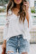 White Crochet Lace Button Top