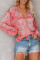Red Saint Helena Printed Ruffle Blouse