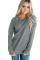 Gold Zip Detail Marled Pullover Sweatshirt