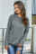 Gold Zip Detail Marled Pullover Sweatshirt