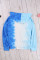 Blue Colorblock The Sun Cotton Blend Tie Dye Hoodie