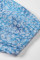 Sky Blue Saint Helena Printed Ruffle Blouse