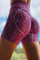 Red Printed High Waist Lift Up Yoga Shorts