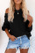 Black Cool Breeze Cotton Cold Shoulder Sweater