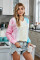 Pink Colorblock The Sun Cotton Blend Tie Dye Hoodie