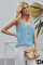 Sky Blue Spaghetti Strap Buttoned Tank Top