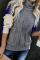 Gray Colorblock Cable Knit Sweater