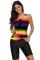 Yellow Ombre Print Racerback Tankini Swimsuit