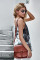 Black Tie Dye Spaghetti Strap Buttoned Tank Top