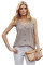 Apricot Spaghetti Strap Buttoned Tank Top