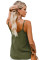 Green Spaghetti Strap Buttoned Tank Top